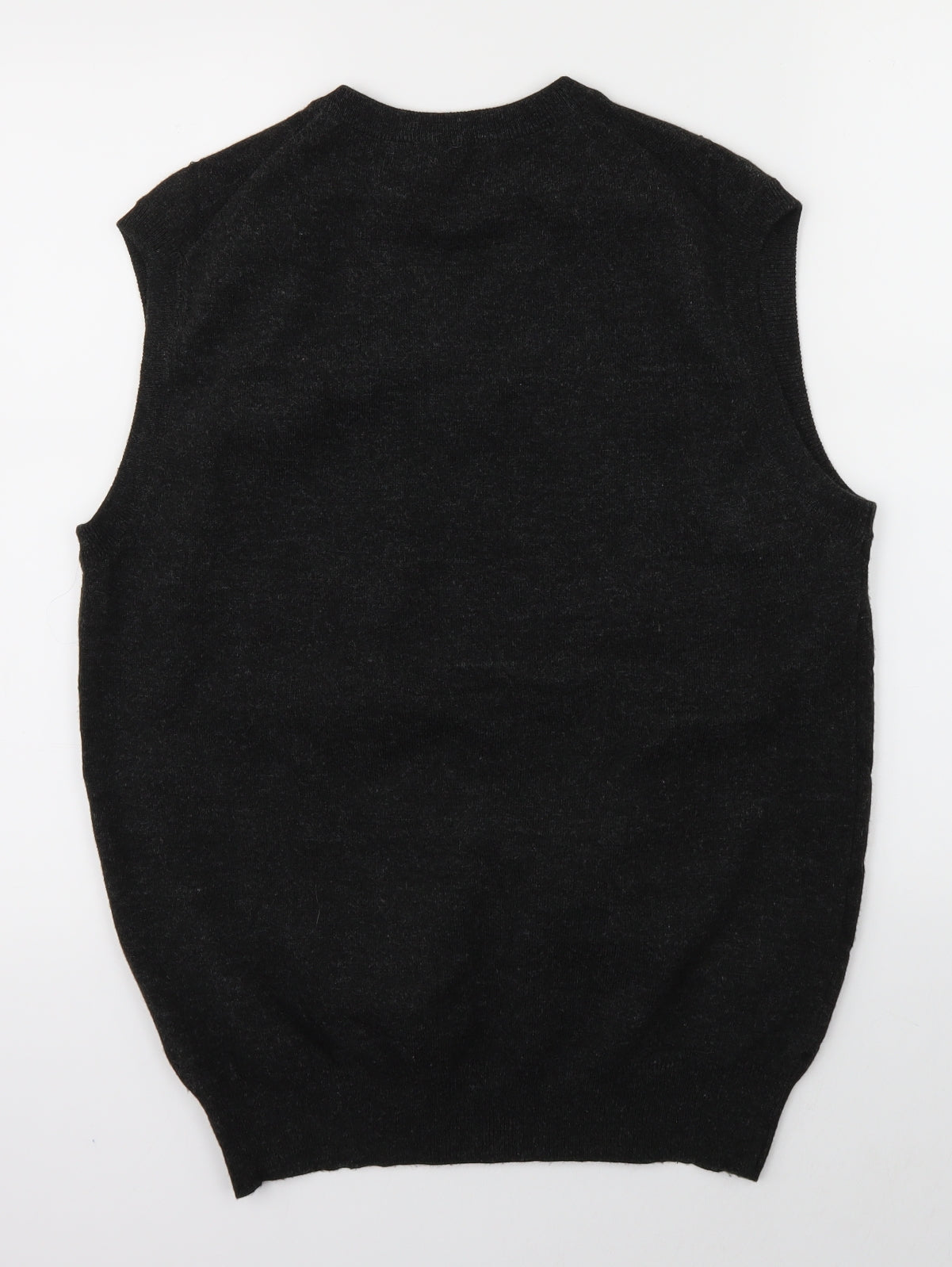 Knithouse Mens Black Argyle/Diamond Knit Vest Jumper Size L