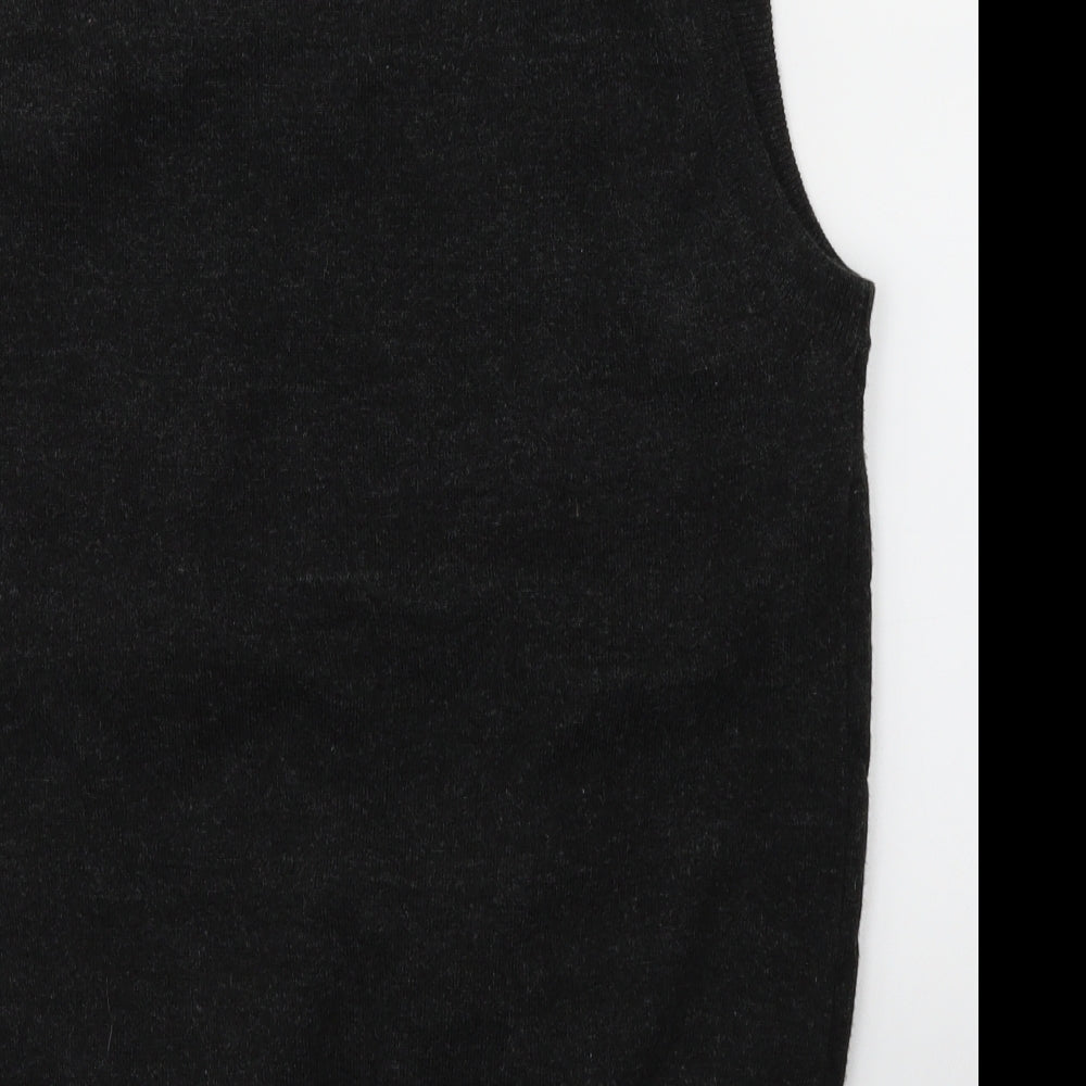 Knithouse Mens Black Argyle/Diamond Knit Vest Jumper Size L