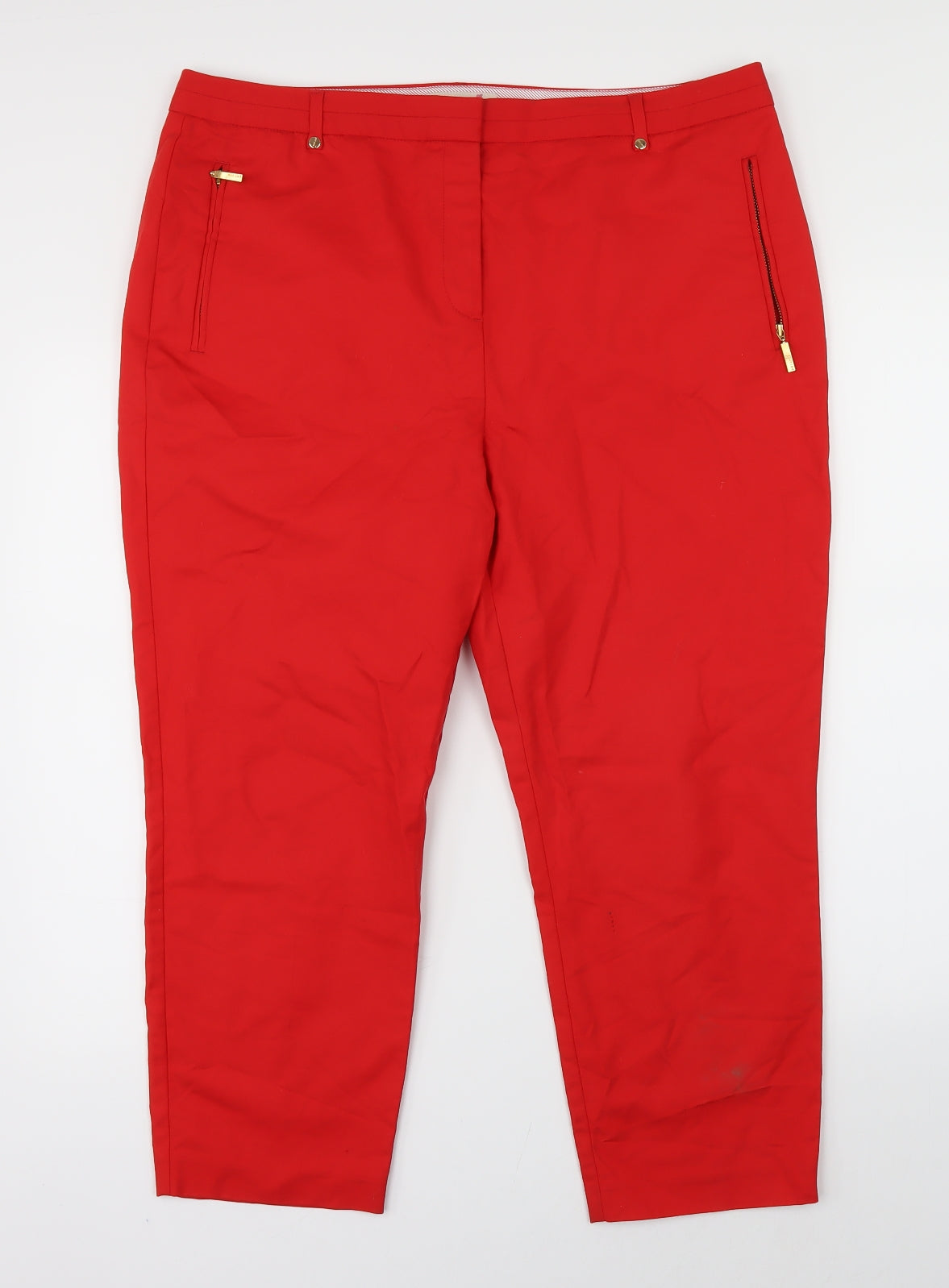 Marks & Spencer Womens Red   Trousers  Size 16 L23 in