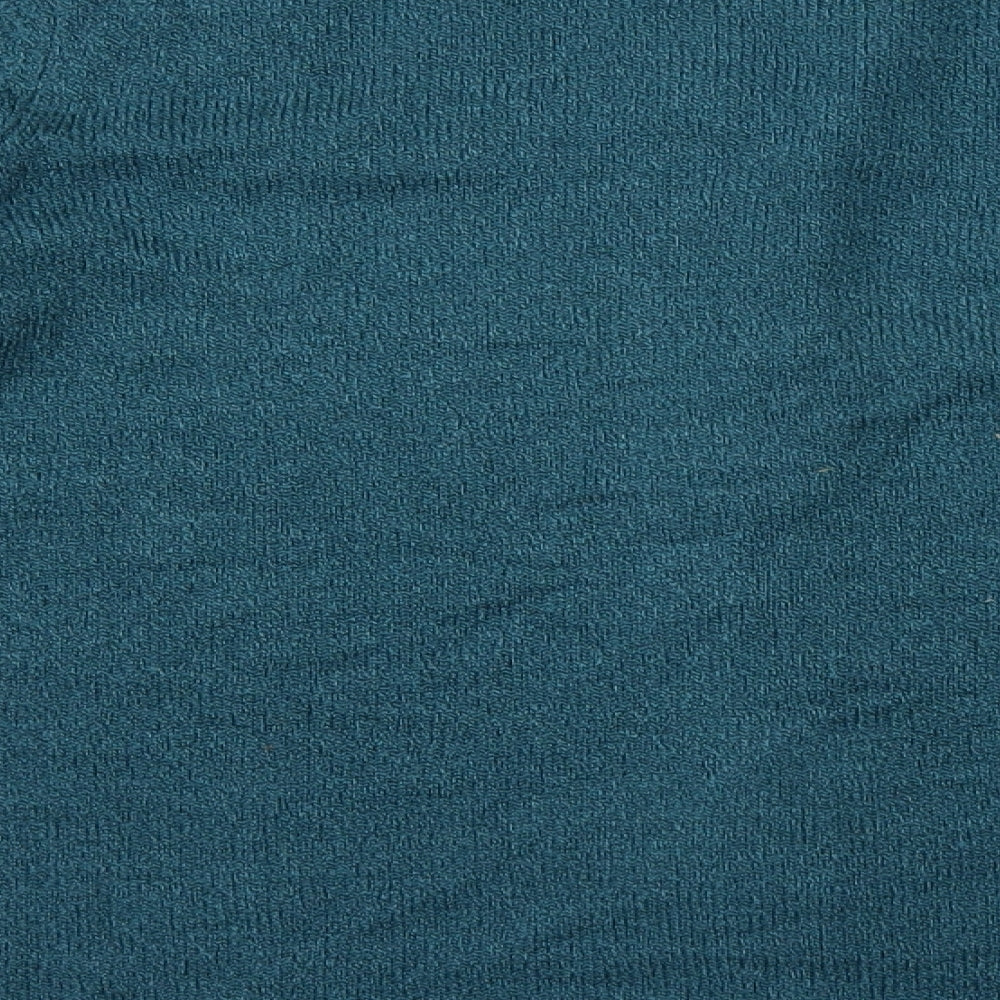 BM Collection Womens Blue Floral Knit Pullover Jumper Size M