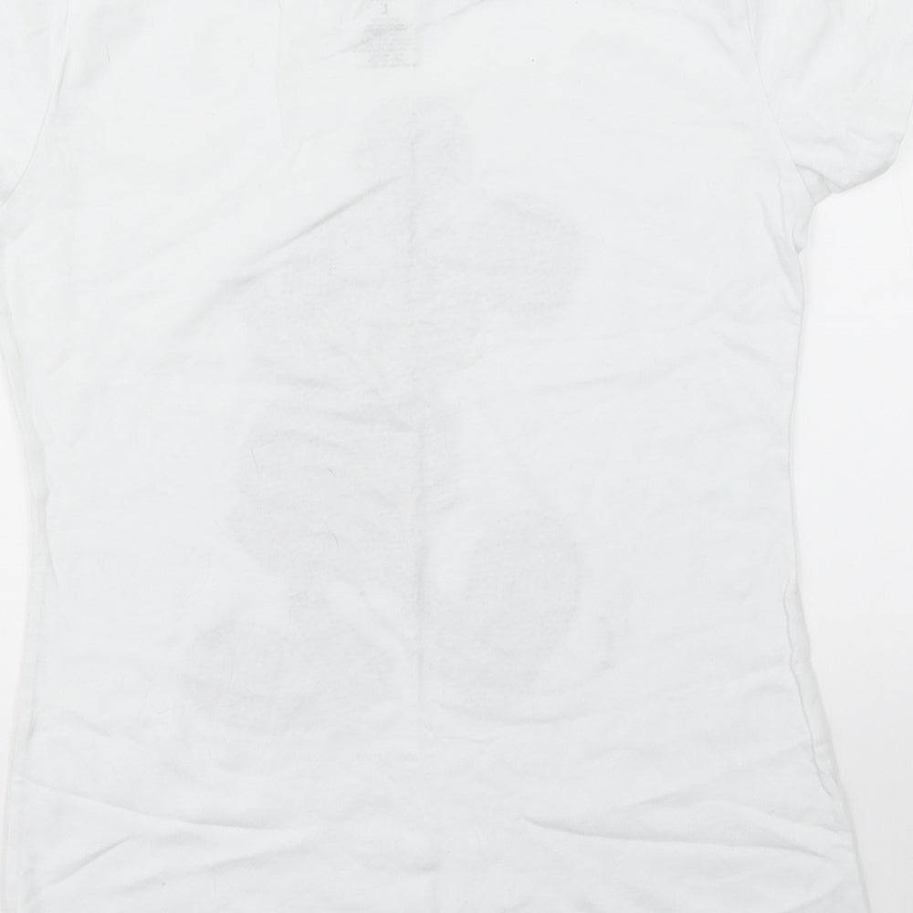 Disney Womens White   Basic T-Shirt Size L  - disney mickey mouse