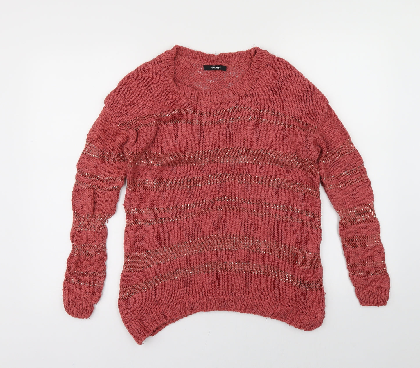 George Womens Pink  Knit Pullover Jumper Size 10