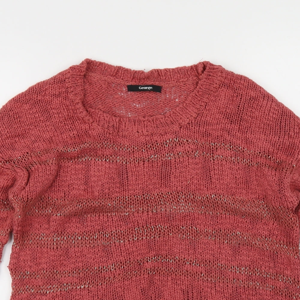 George Womens Pink  Knit Pullover Jumper Size 10