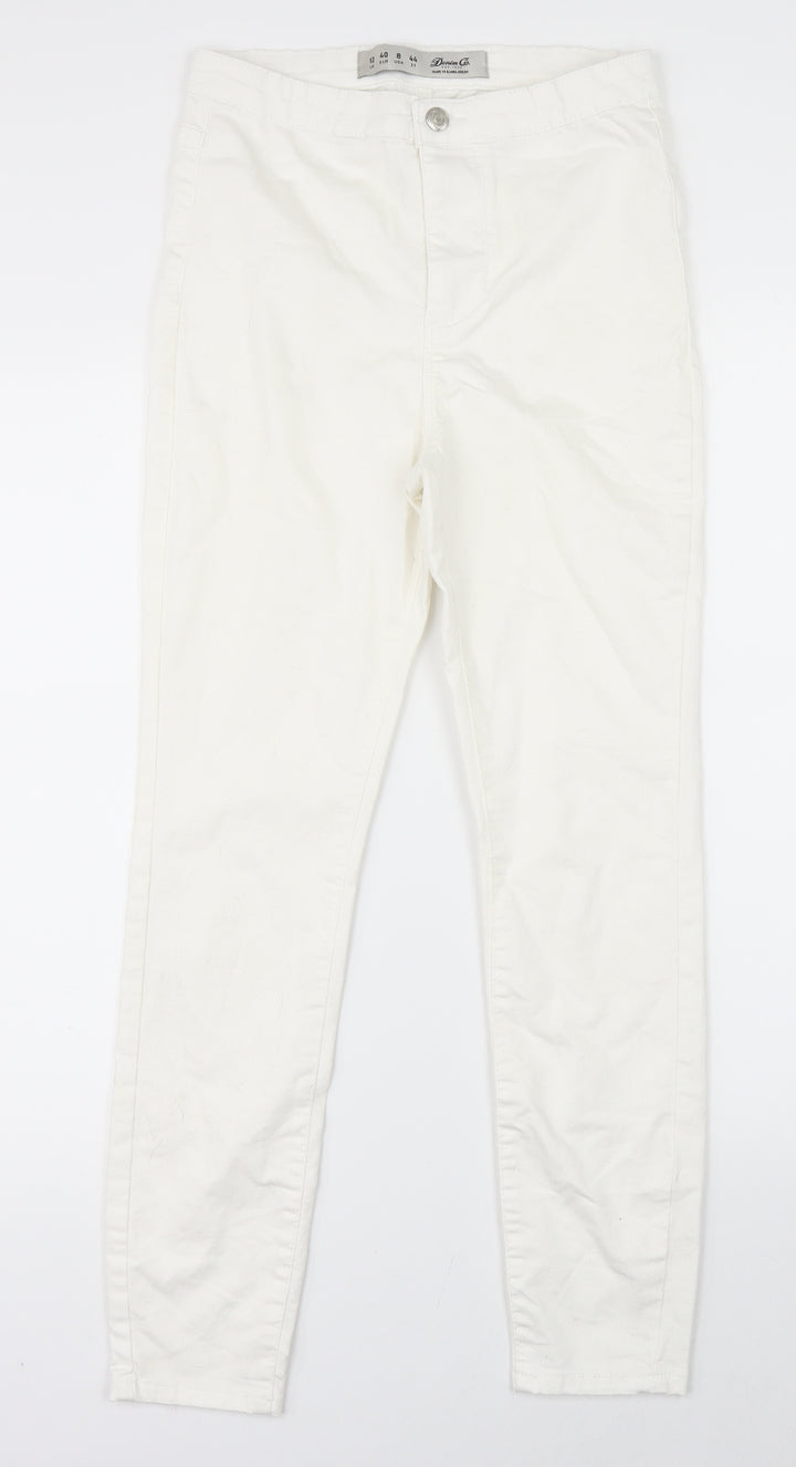 Denim Co Womens White Straight Jeans Size 12 L25 in