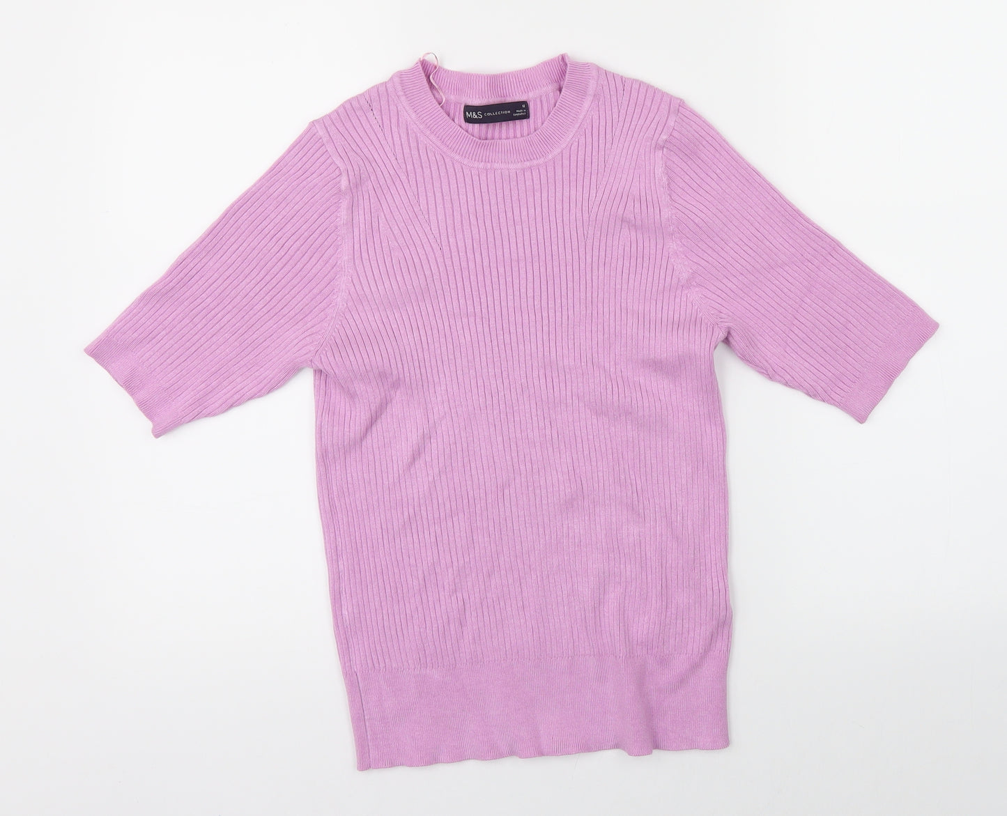 Marks & SPencer Womens Purple   Basic T-Shirt Size 12