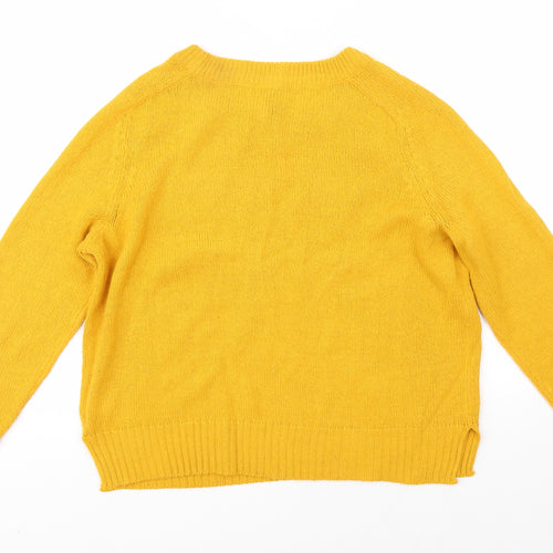 Divided Womens Yellow   Pullover Jumper Size S