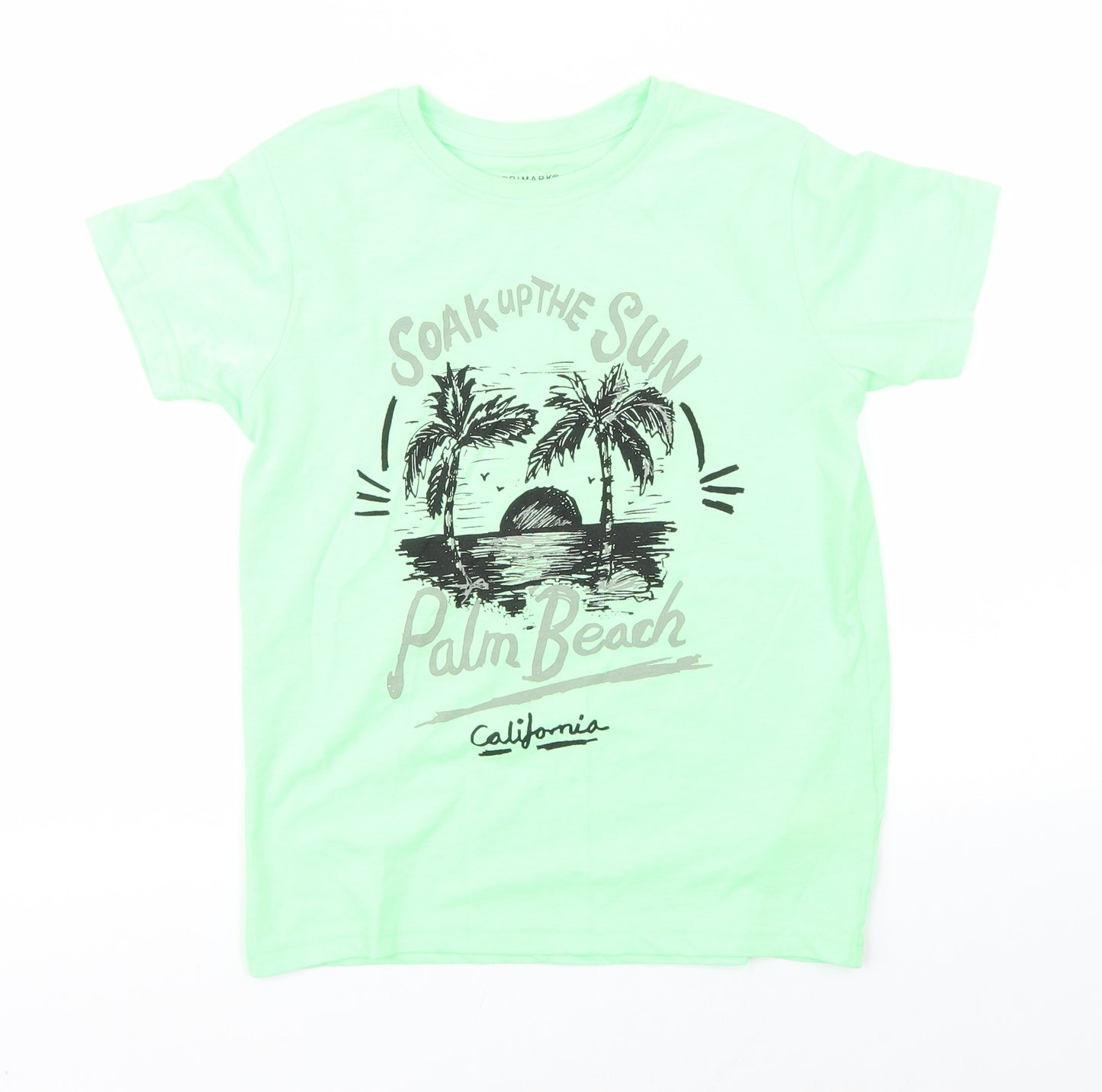 Primark Boys Green   Basic T-Shirt Size 9-10 Years
