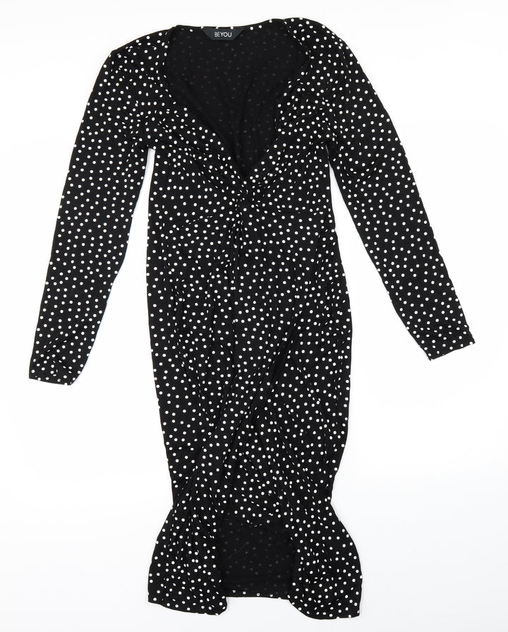 Be You Womens Black Polka Dot  Shift  Size 12
