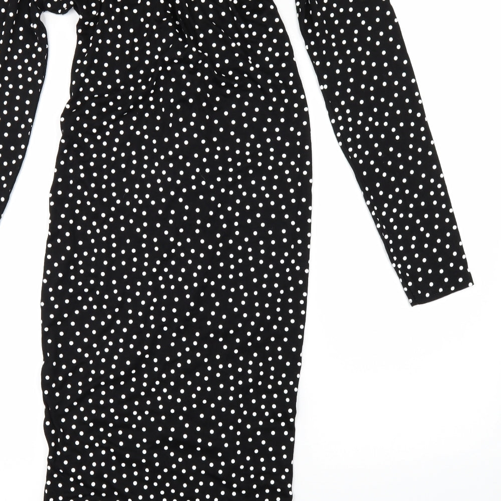 Be You Womens Black Polka Dot  Shift  Size 12