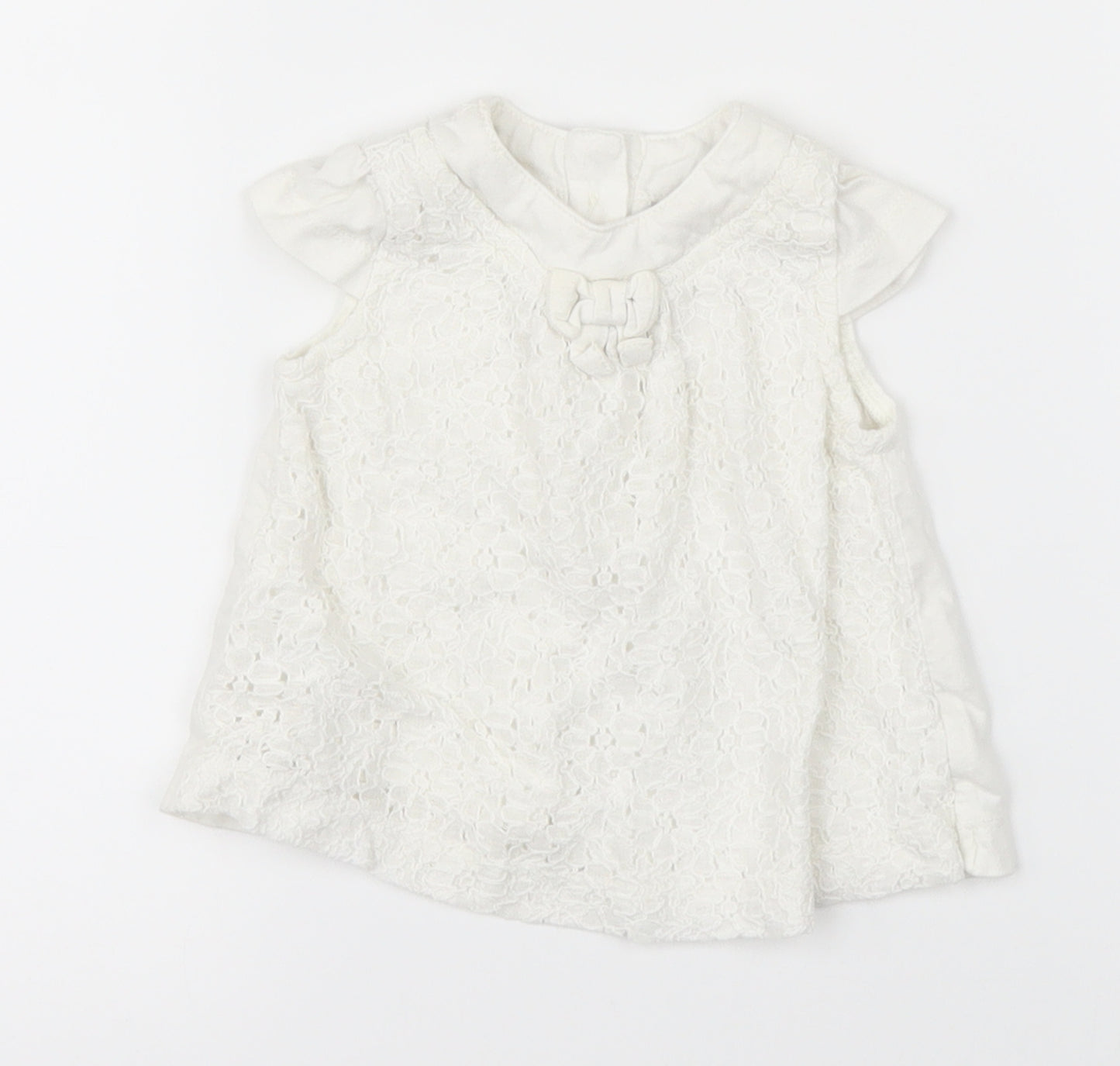 TU Girls White Floral  Basic T-Shirt Size Newborn