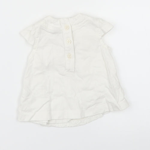 TU Girls White Floral  Basic T-Shirt Size Newborn