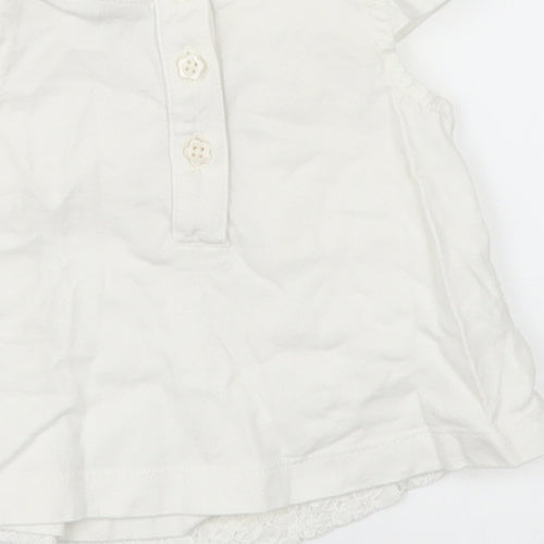 TU Girls White Floral  Basic T-Shirt Size Newborn
