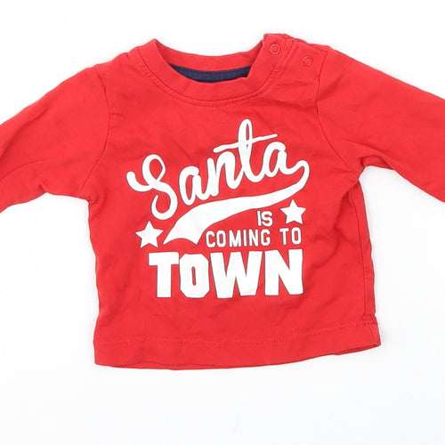 Nutmeg Baby Red   Basic T-Shirt Size 0-3 Months  - christmas
