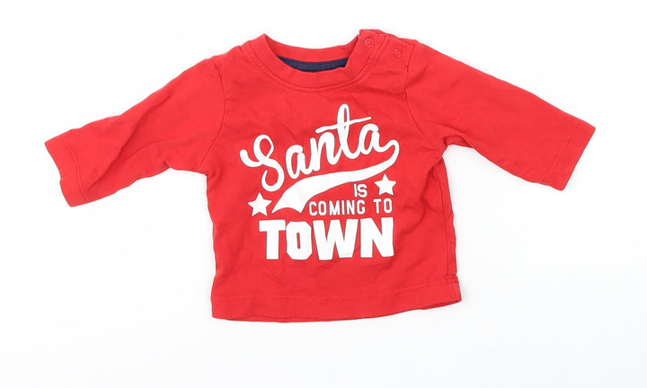 Nutmeg Baby Red Basic T-Shirt Size 0-3 Months - christmas