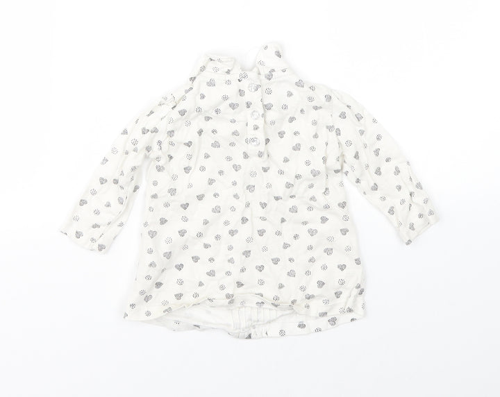 F&F Girls White   Basic T-Shirt Size 3-6 Months