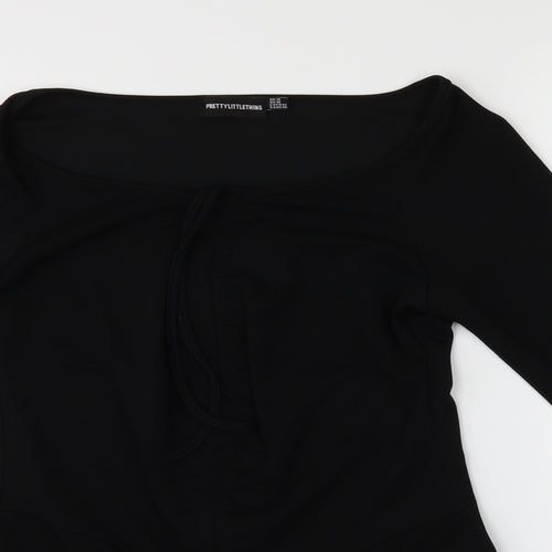Pretty Little Thing Womens Black   Playsuit One-Piece Size 14