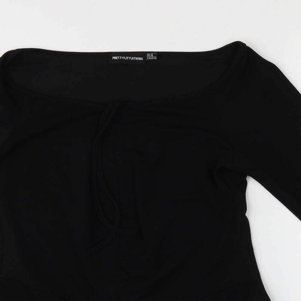 Pretty Little Thing Womens Black   Playsuit One-Piece Size 14