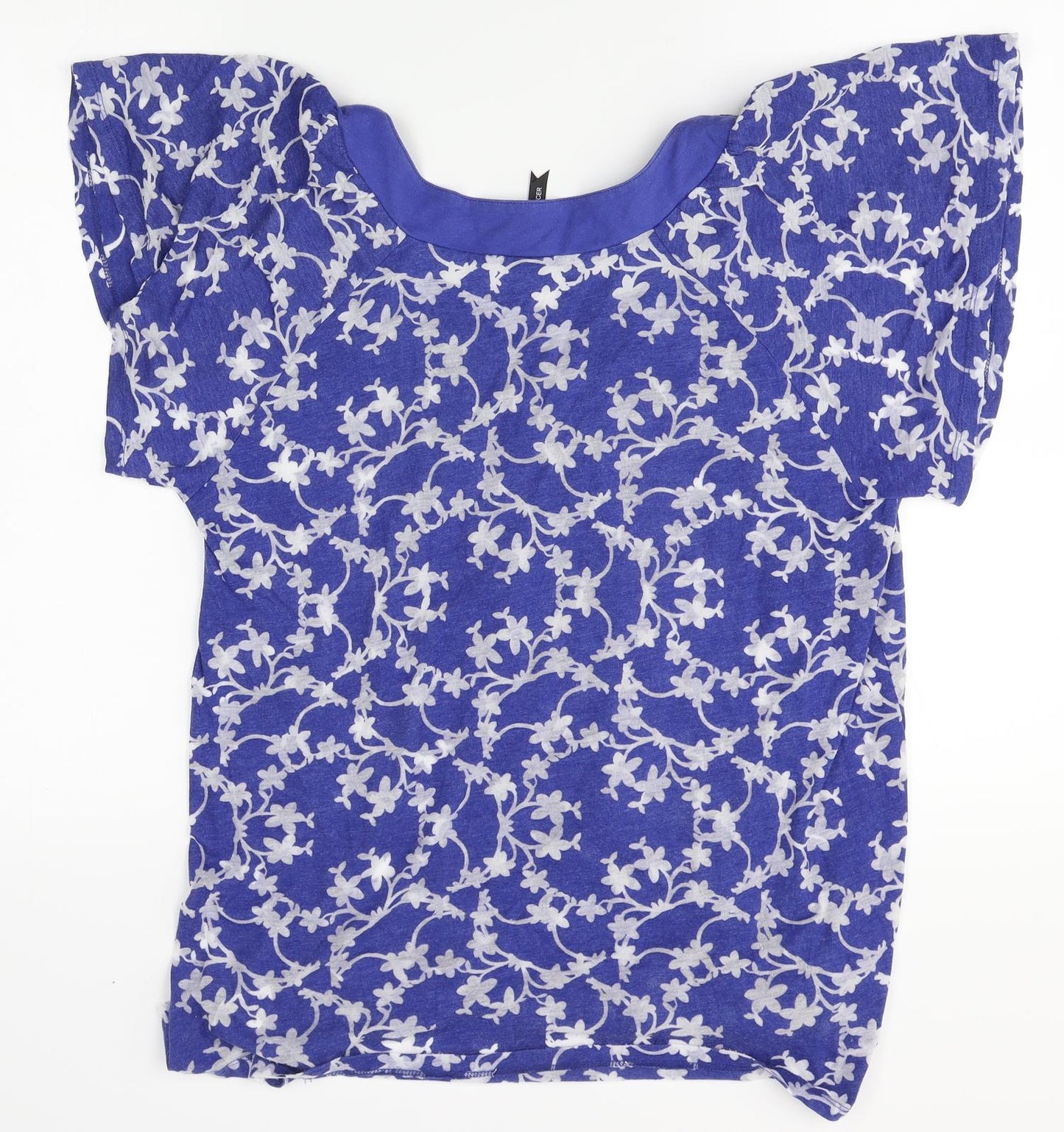 Marks and Spencer Womens Blue Floral  Basic Blouse Size 16