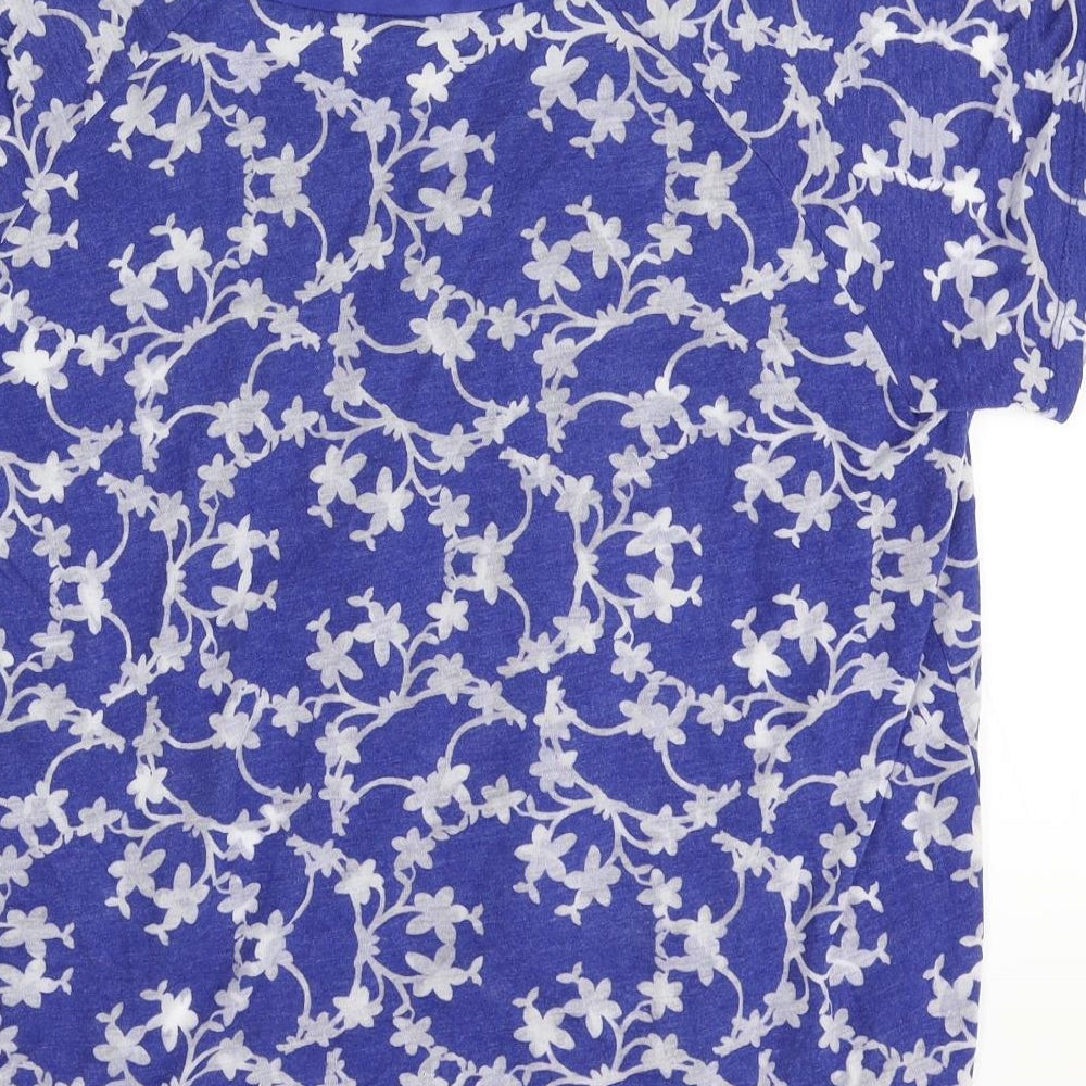 Marks and Spencer Womens Blue Floral  Basic Blouse Size 16