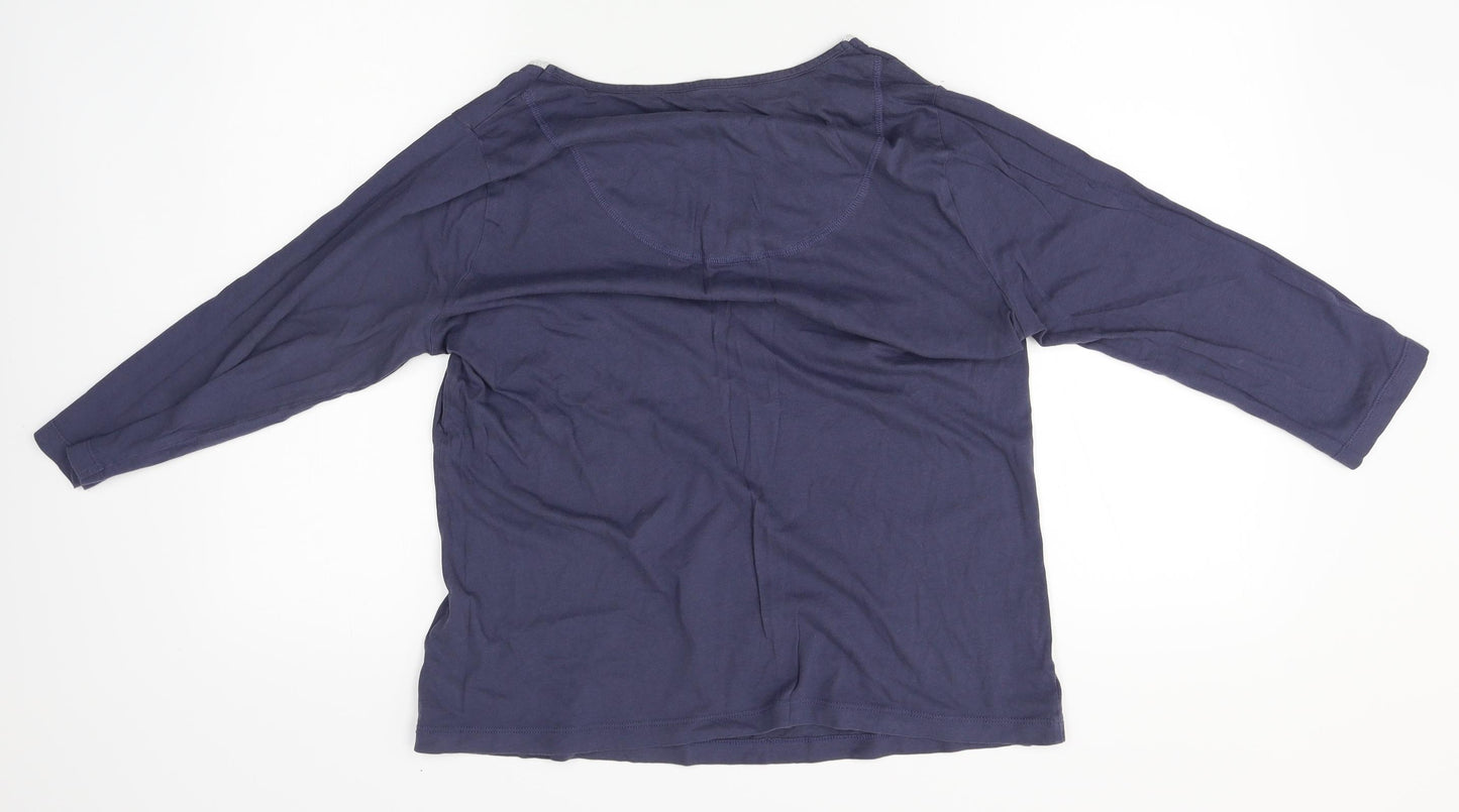 M&S Womens Blue   Basic T-Shirt Size 12