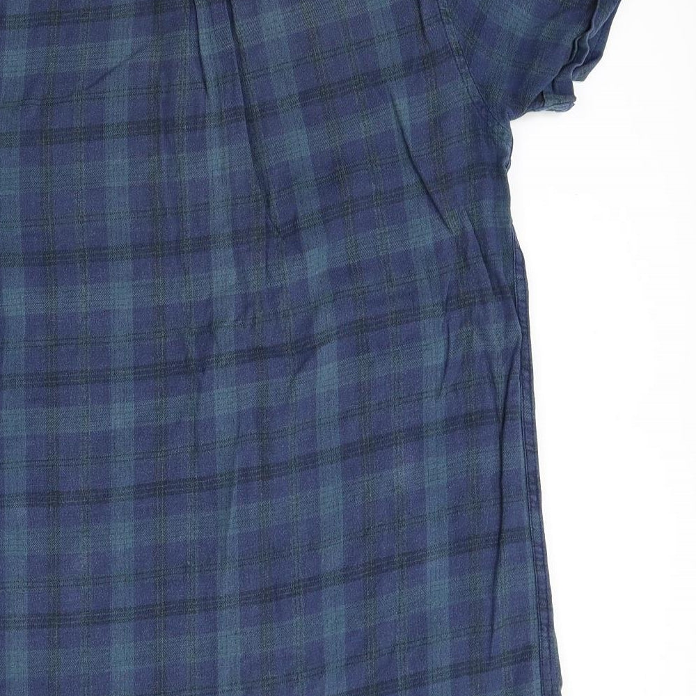 Topman Mens Blue Plaid   Button-Up Size M