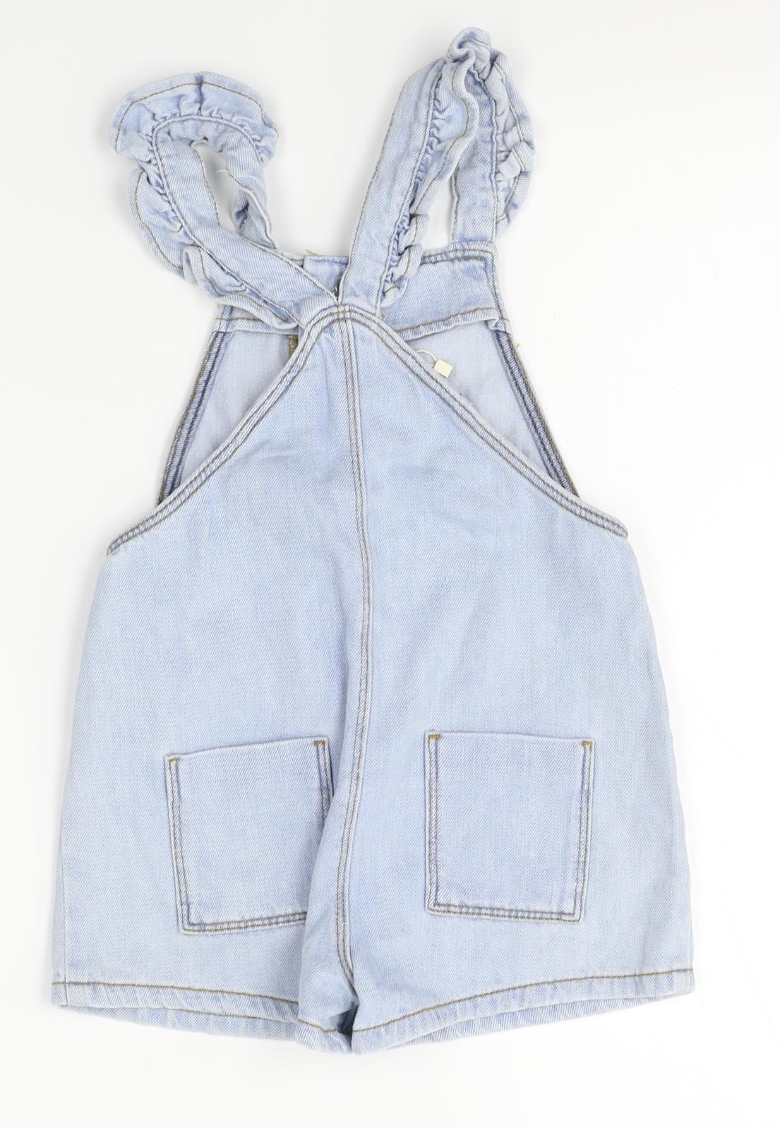 Zara Girls Blue  Denim Dungaree One-Piece Size 2-3 Years