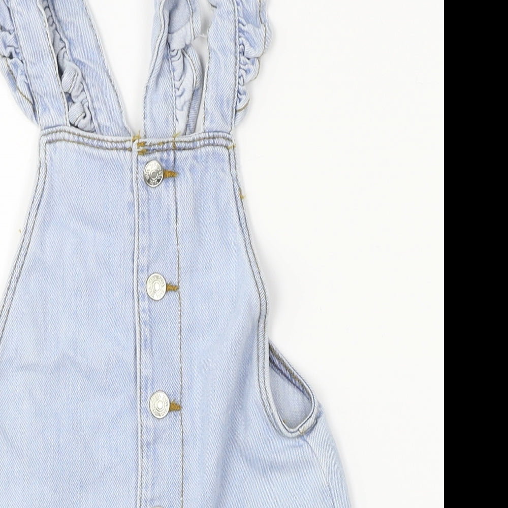 Zara Girls Blue  Denim Dungaree One-Piece Size 2-3 Years