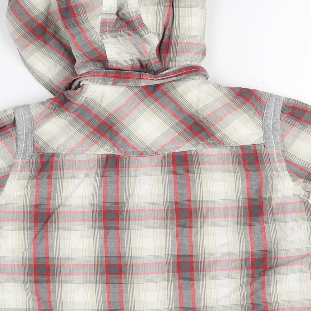 Glacier Express Boys Grey Plaid  Pullover Hoodie Size 3-4 Years
