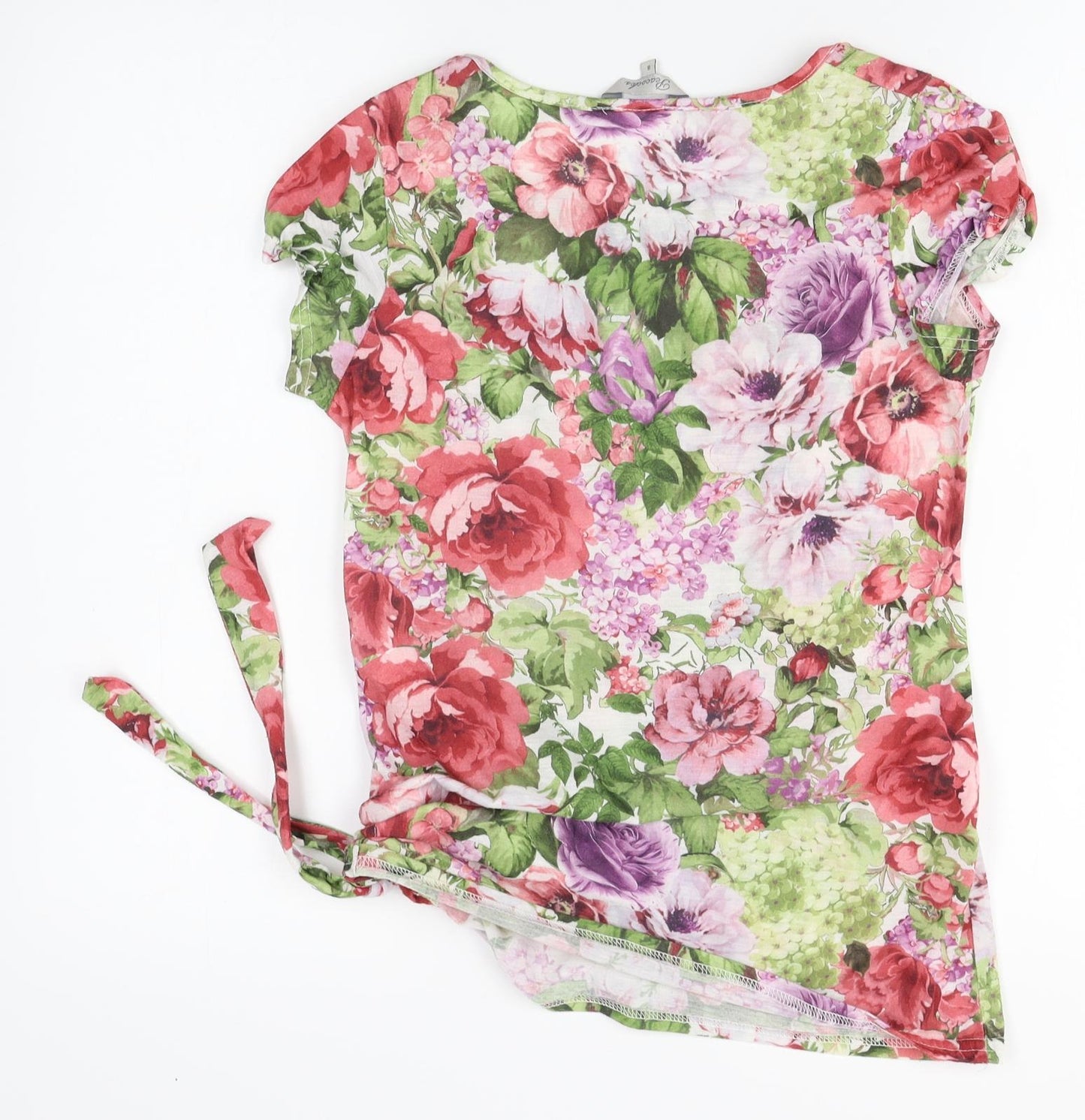 Peacocks Womens Pink Floral  Basic T-Shirt Size 8