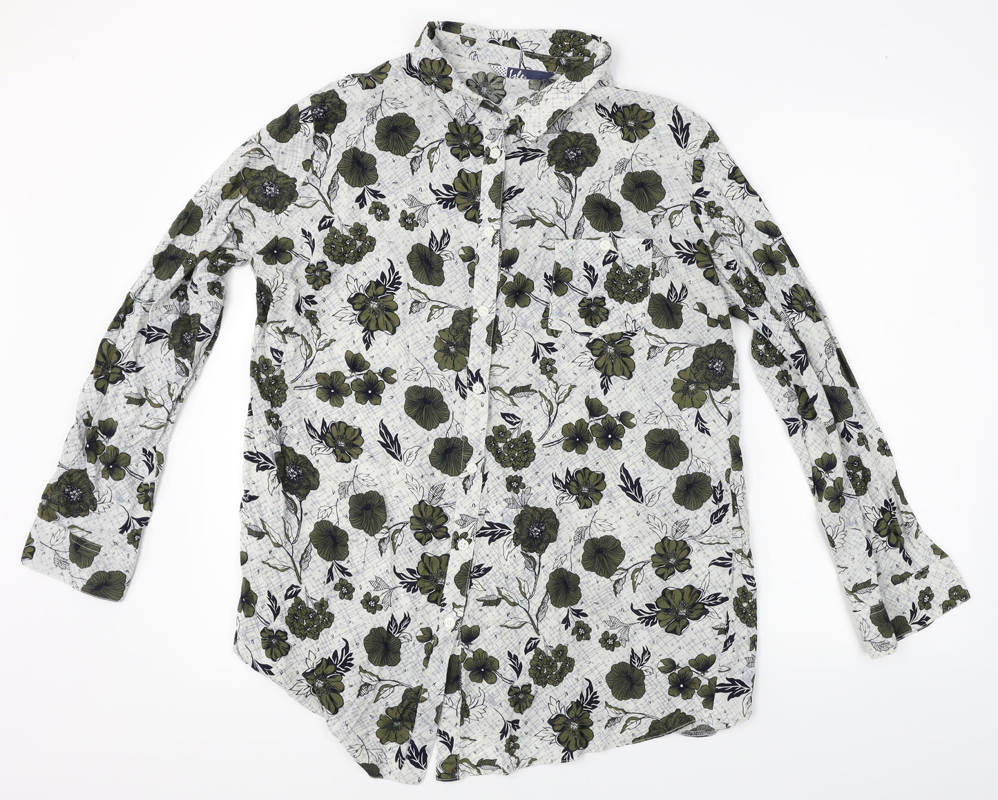 Isle Mens White Floral   Button-Up Size 20