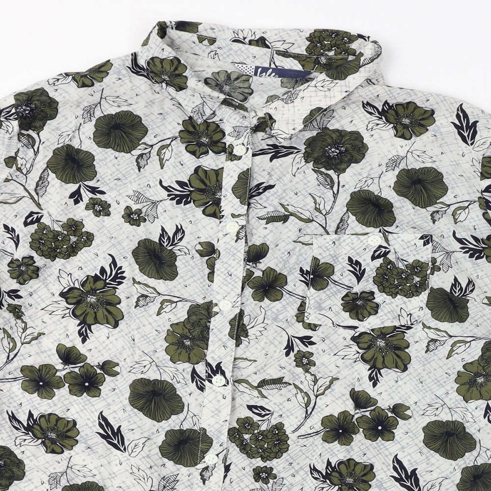 Isle Mens White Floral   Button-Up Size 20