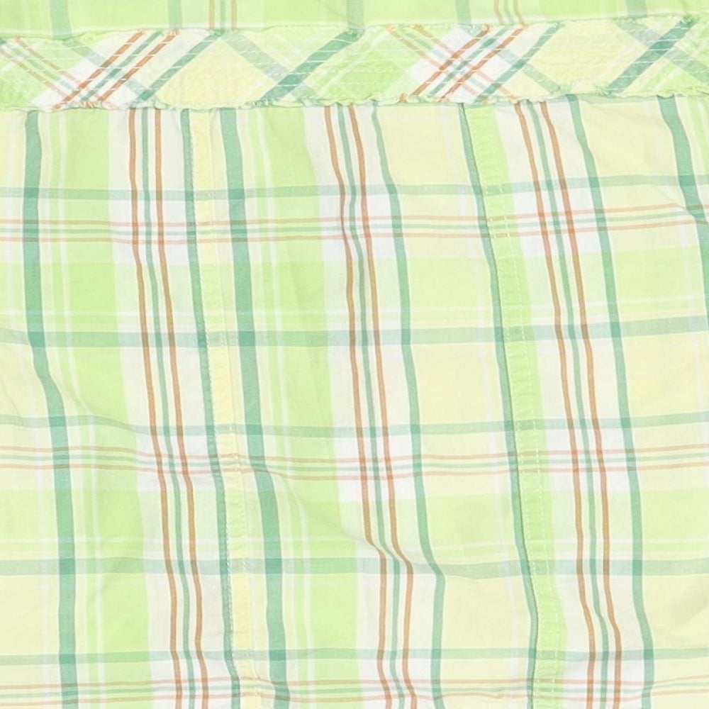 mini mode Boys Green Plaid  Basic Button-Up Size 18-24 Months
