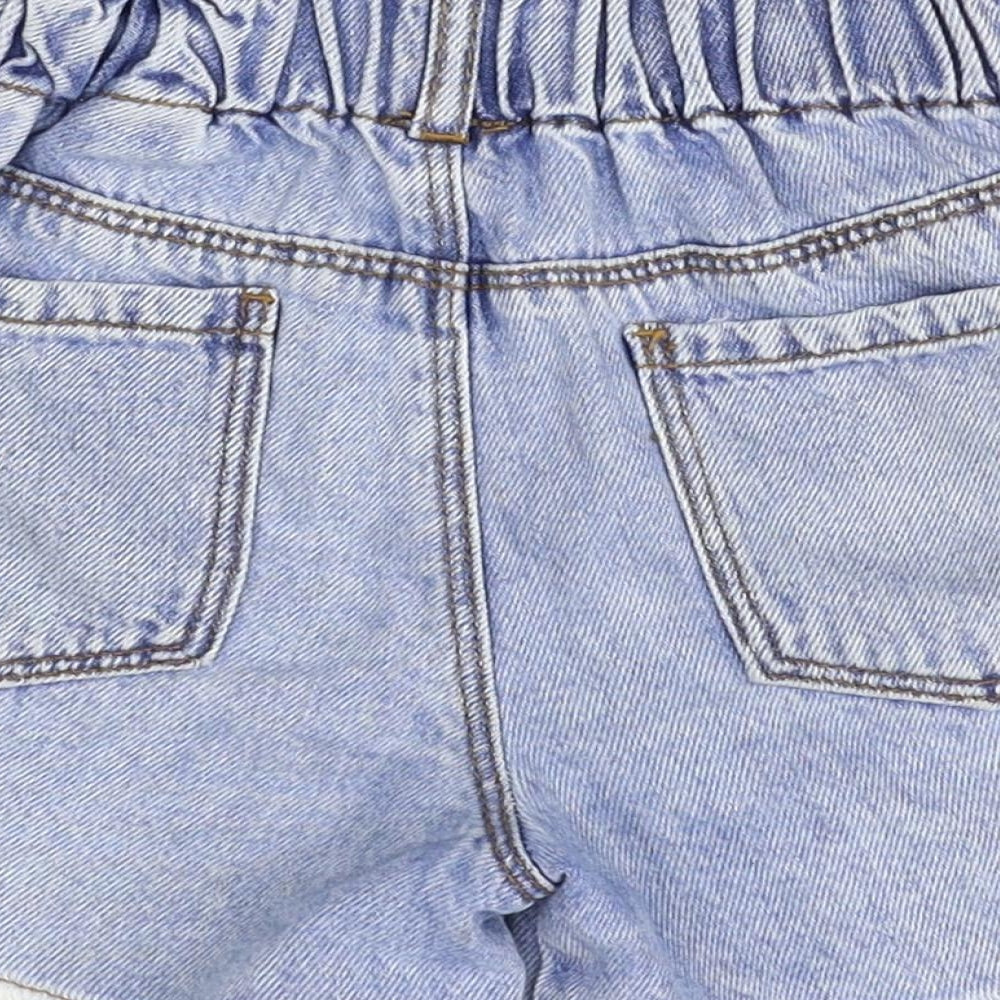 Zara Girls Blue  Denim Mom Shorts Size 2-3 Years