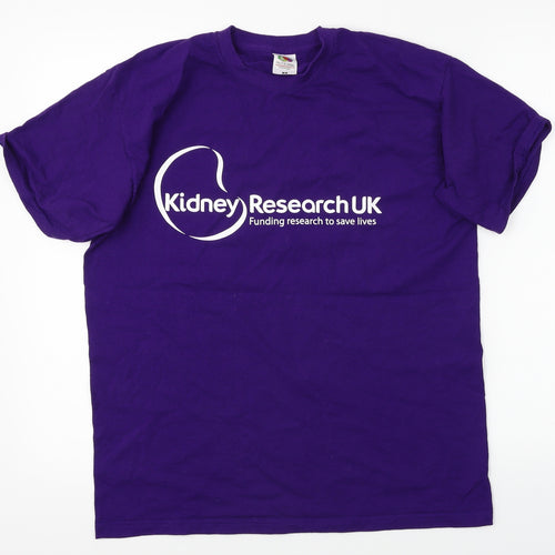 Fruit of the Loom Mens Purple    T-Shirt Size M  - Kidney Research UK