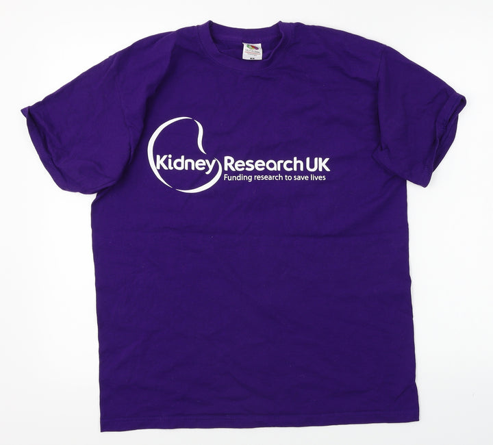 Fruit of the Loom Mens Purple T-Shirt Size M - Kidney Research UK