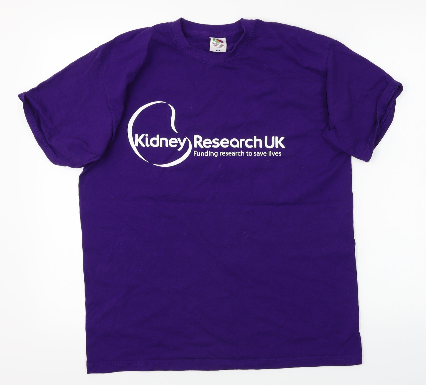 Fruit of the Loom Mens Purple    T-Shirt Size M  - Kidney Research UK