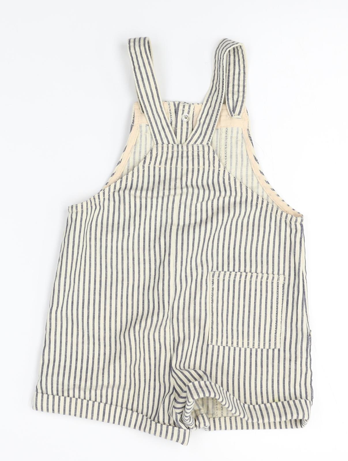 Zara Girls Beige Striped  Dungaree One-Piece Size 2-3 Years