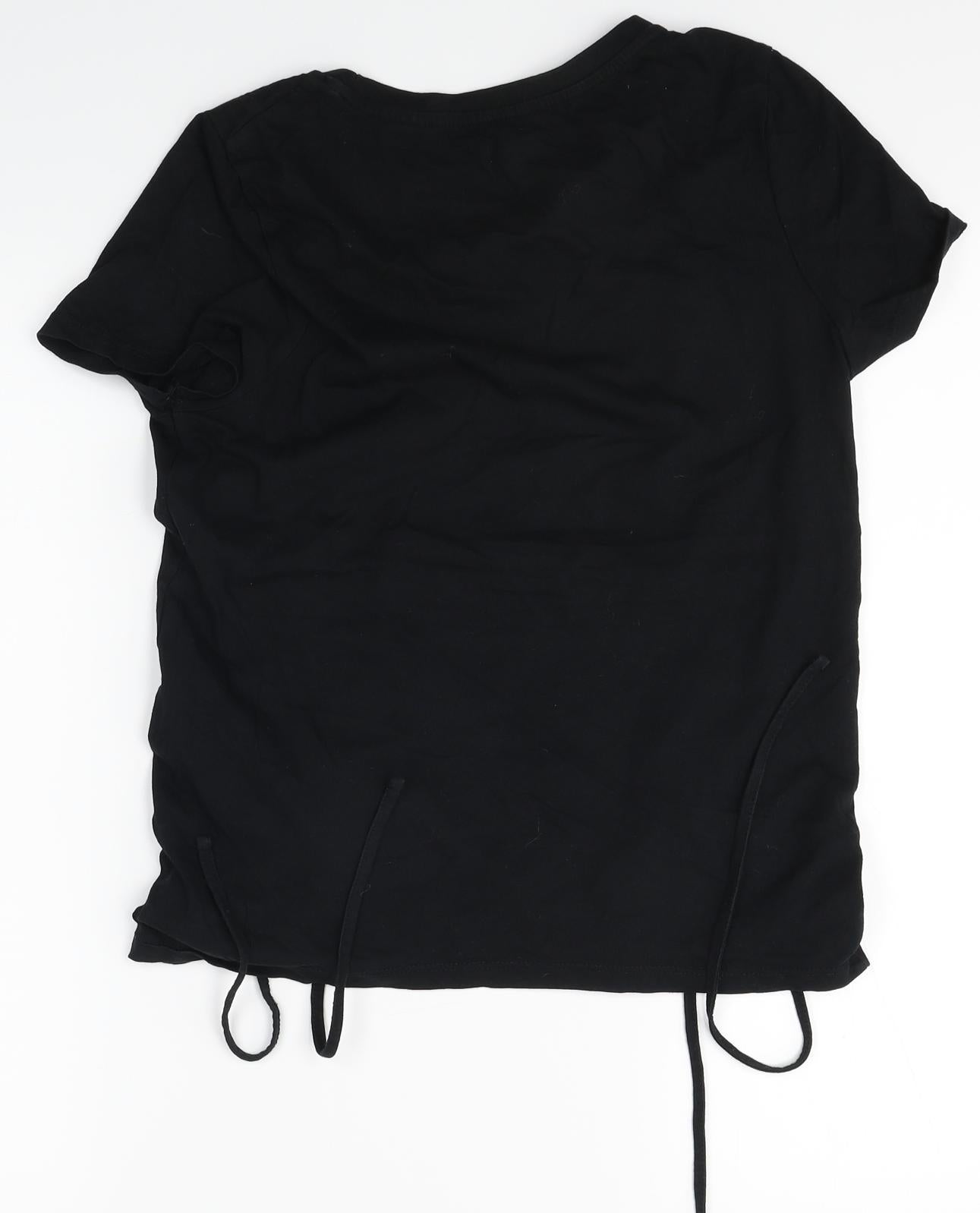 pep co Womens Black   Basic T-Shirt Size 8  - straps on sides
