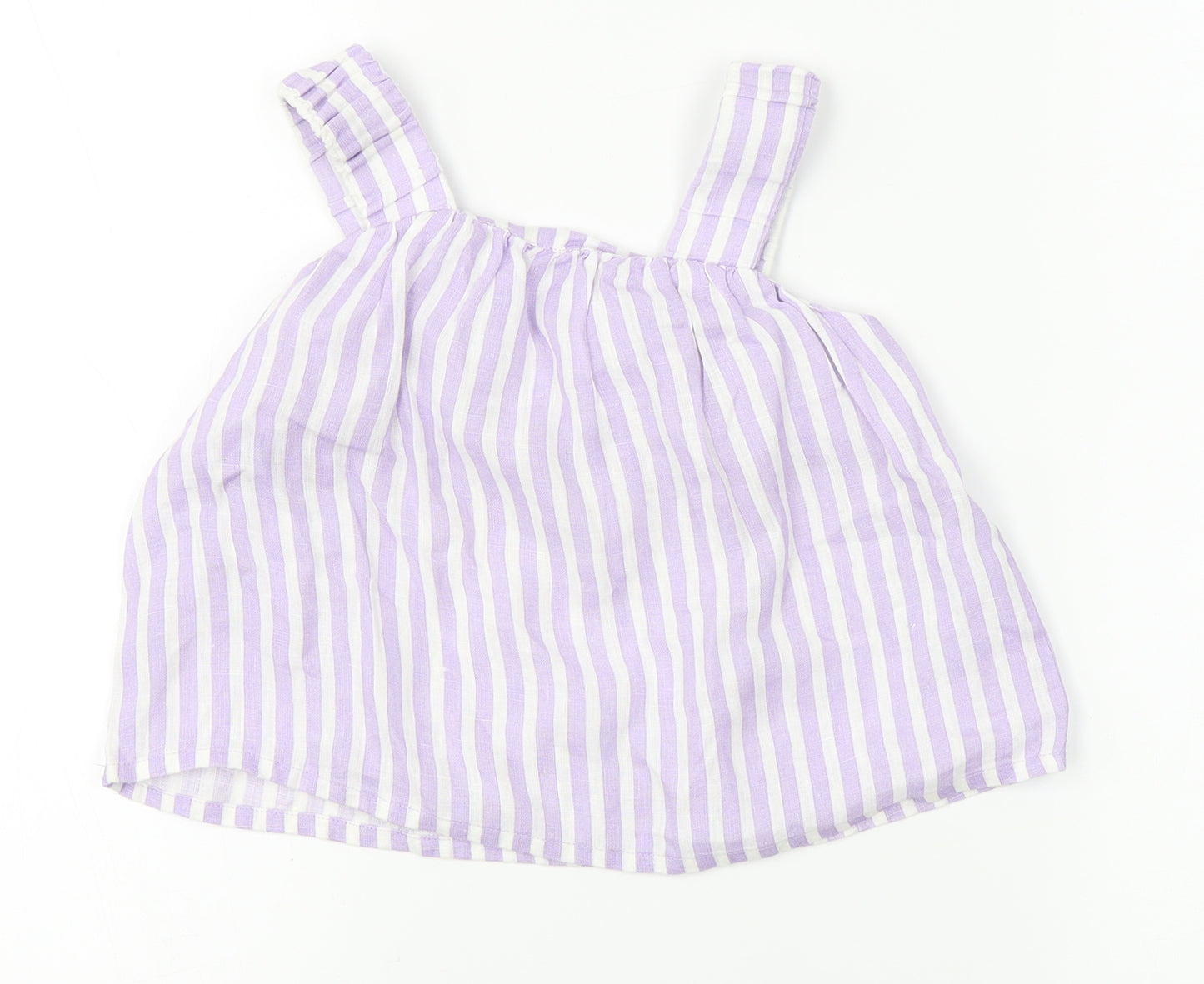 Zara Girls Purple Striped  Pinafore/Dungaree Dress  Size 2-3 Years