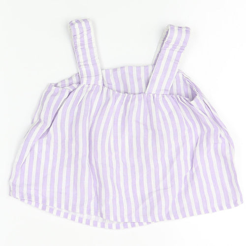 Zara Girls Purple Striped  Pinafore/Dungaree Dress  Size 2-3 Years