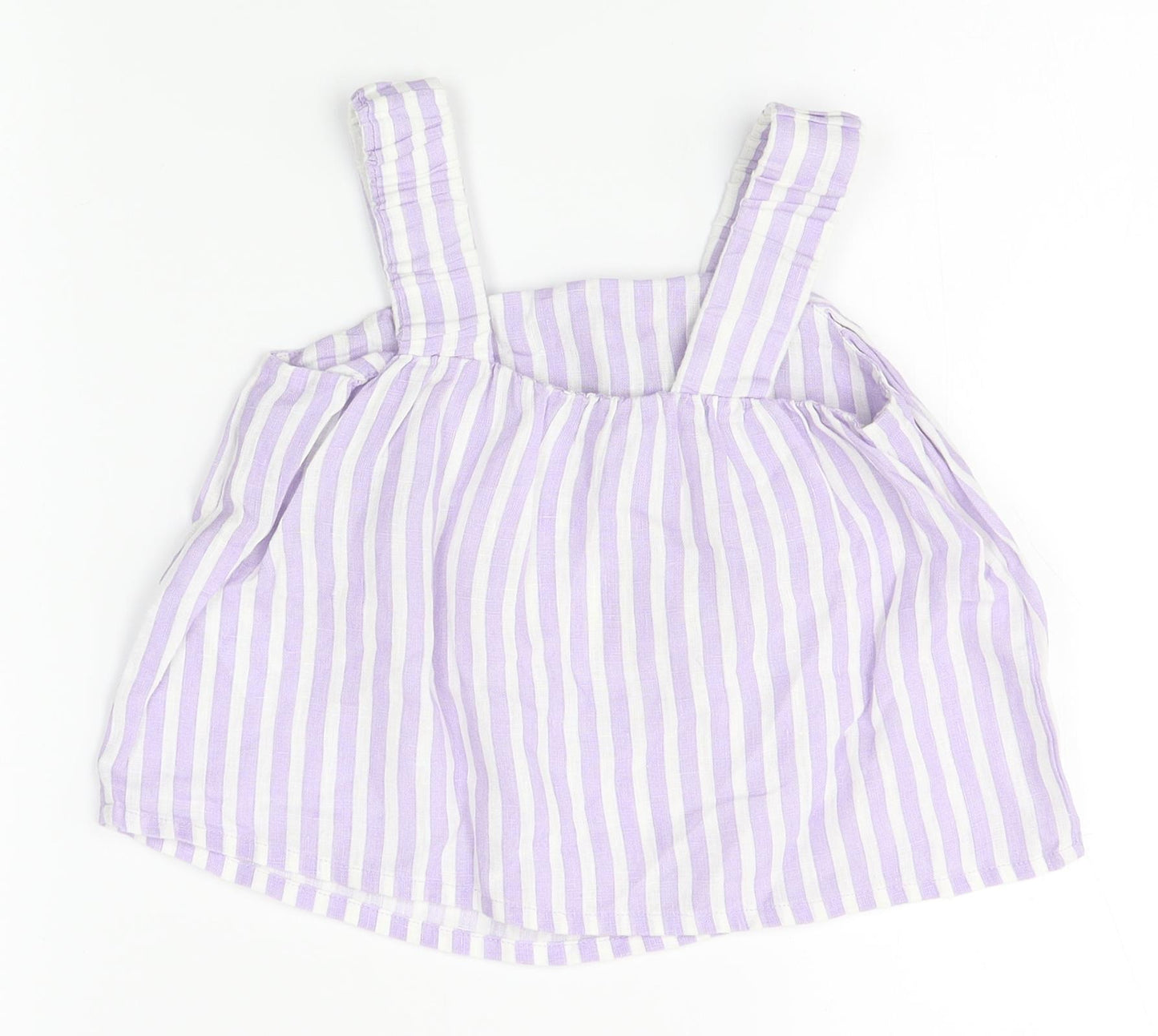 Zara Girls Purple Striped  Pinafore/Dungaree Dress  Size 2-3 Years