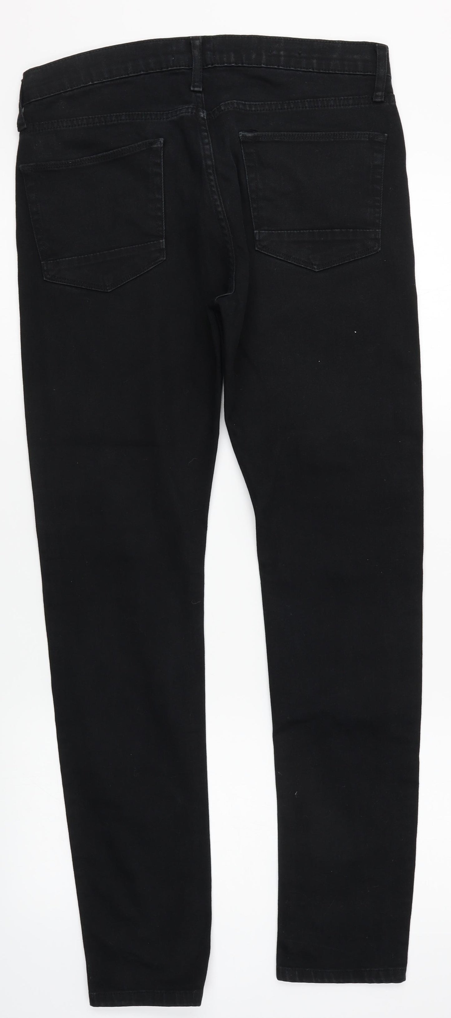 Topman Mens Black  Denim Skinny Jeans Size 32 L30 in