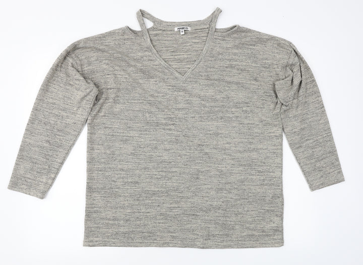 pep co Womens Grey  Knit Pullover Jumper Size 16  - shoulder straps