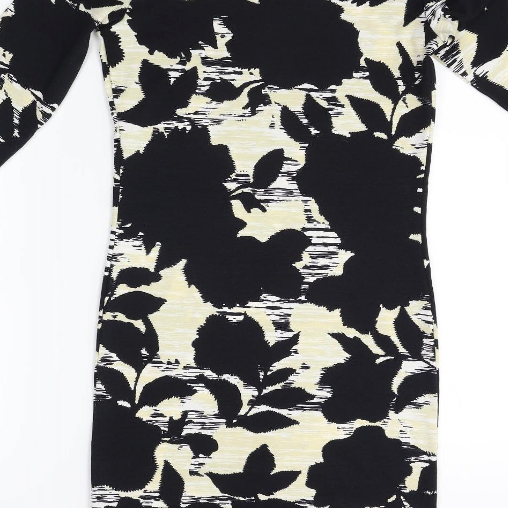 Topshop Womens Beige Floral  Pencil Dress  Size 10