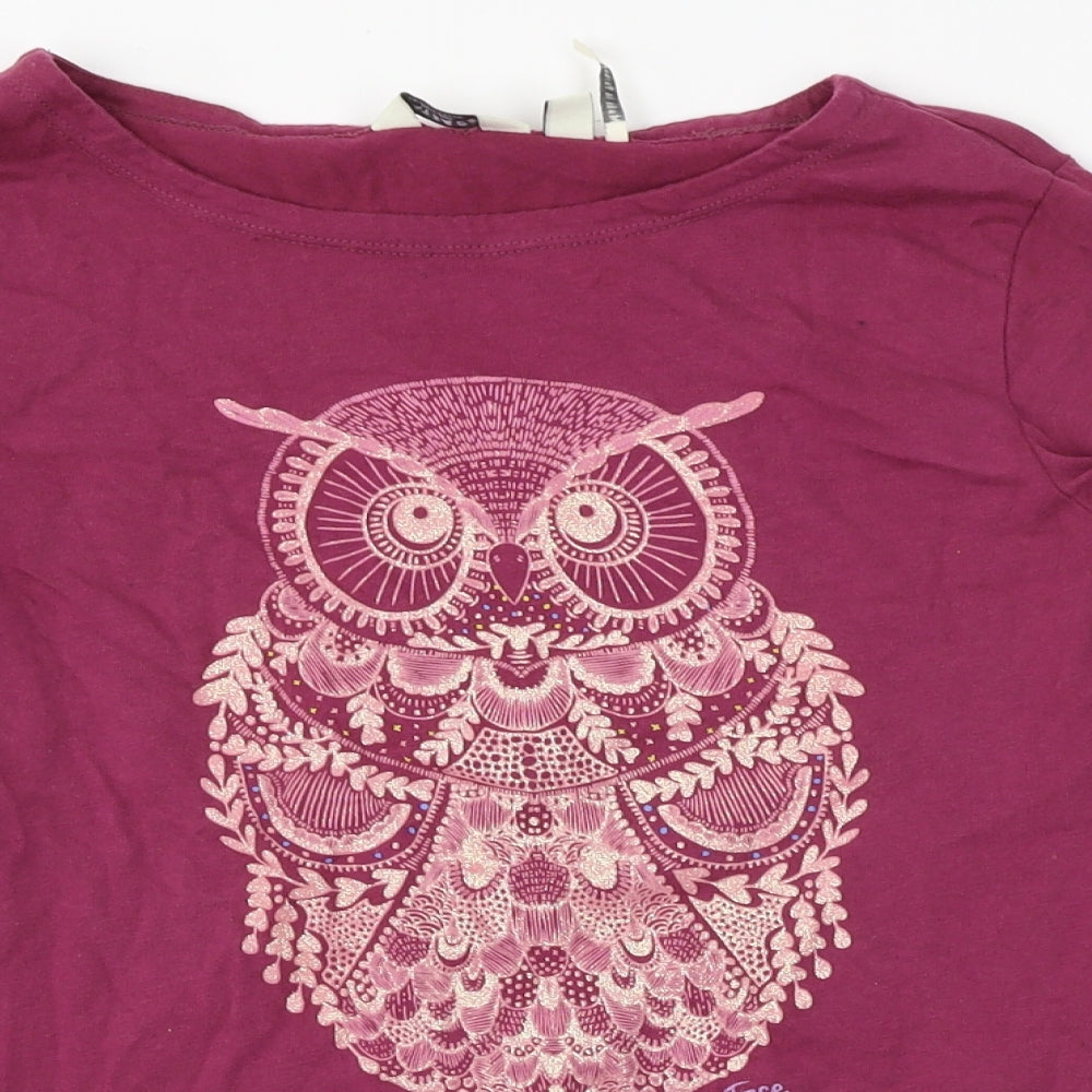 fatface Girls Red   Basic T-Shirt Size 10-11 Years  - owl