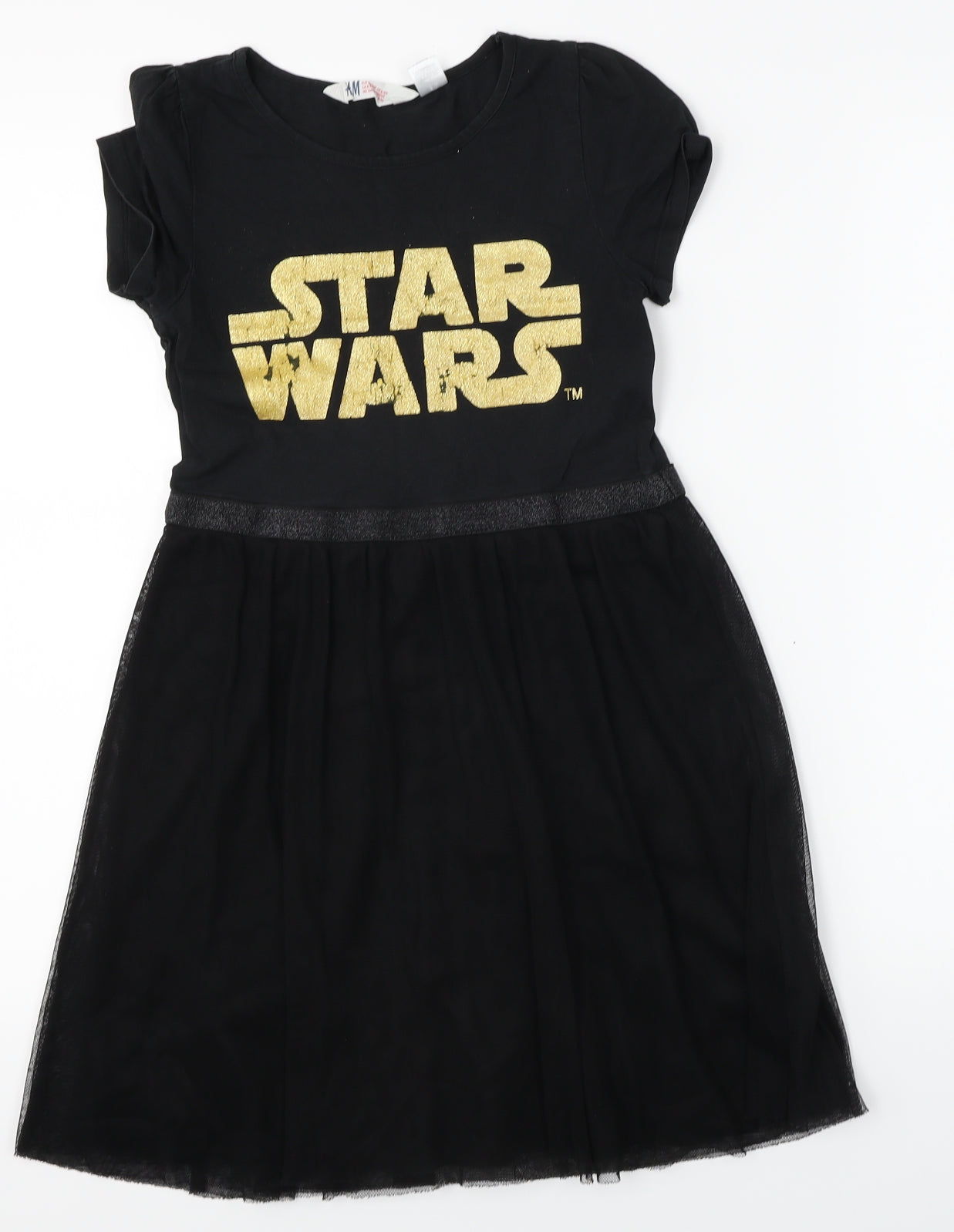 H&M Girls Black   A-Line  Size 8-9 Years  - star wars