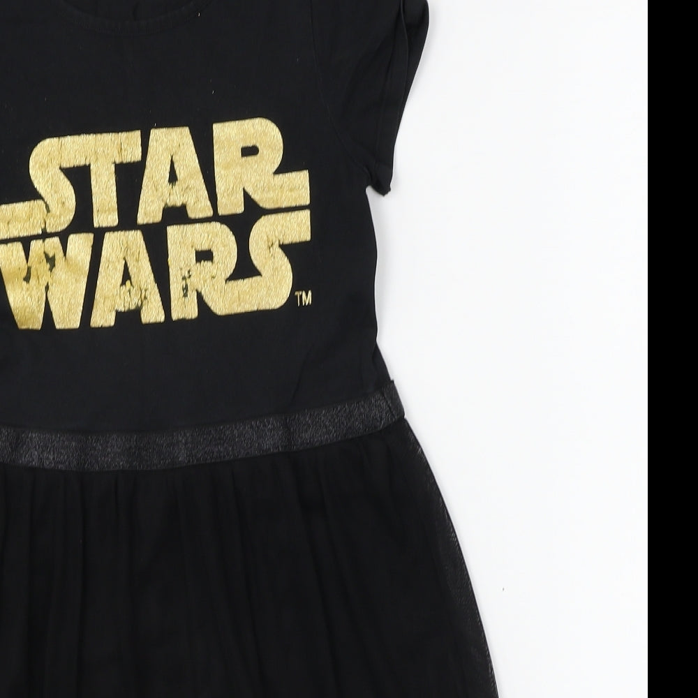 H&M Girls Black   A-Line  Size 8-9 Years  - star wars