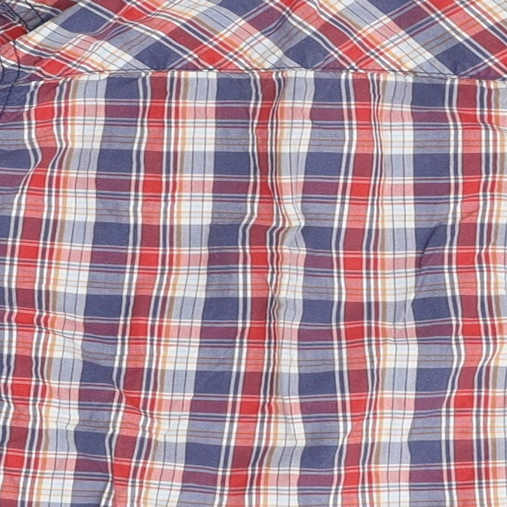 M&S Boys Blue Plaid  Basic Button-Up Size 2-3 Years