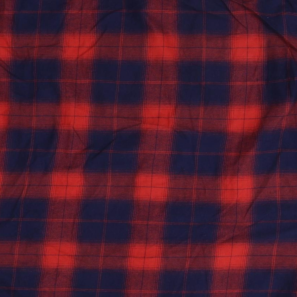 George Mens Red Plaid   Button-Up Size 2XL