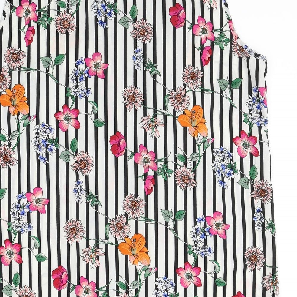 pep co Womens White Floral  Basic Button-Up Size 18